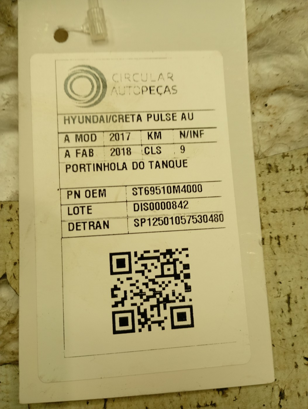 PORTINHOLA TANQUE HYUNDAI CRETA PULSE 1.6 16V 2017/2018 - ST69510M4000 - 
