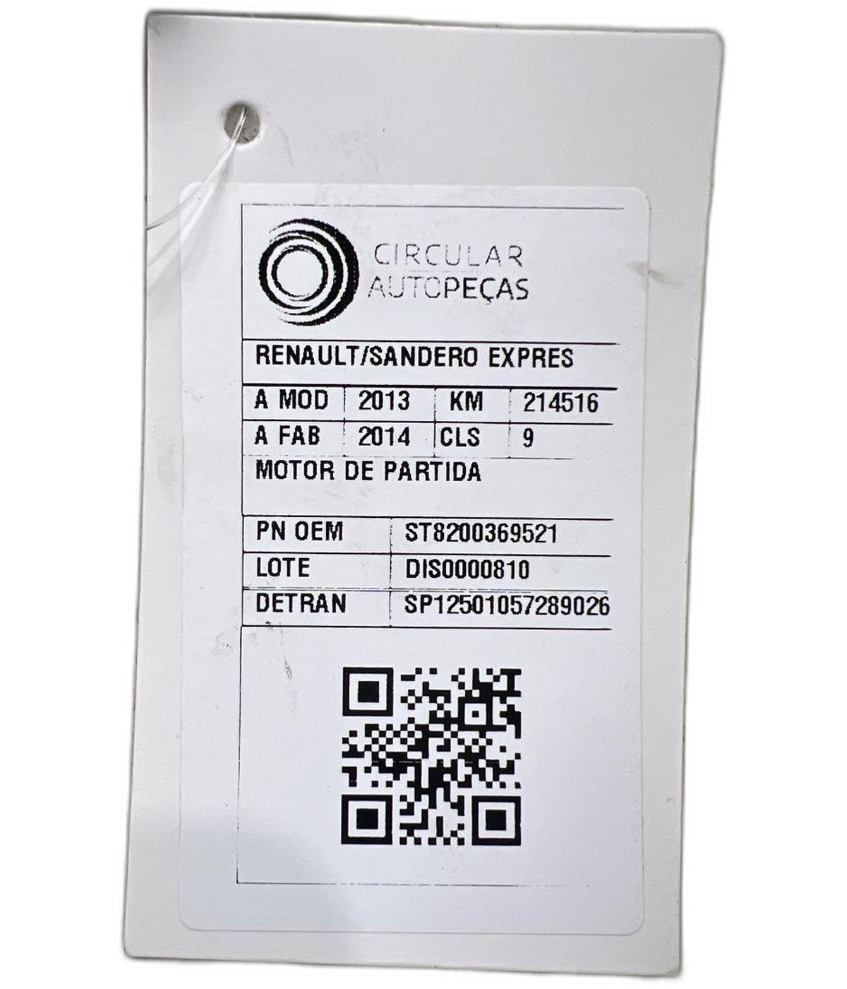 MOTOR PARTIDA RENAULT CLIO RN/ALIZÉ/EXPR./1.0 2015/2016 - ST8200369521 - 