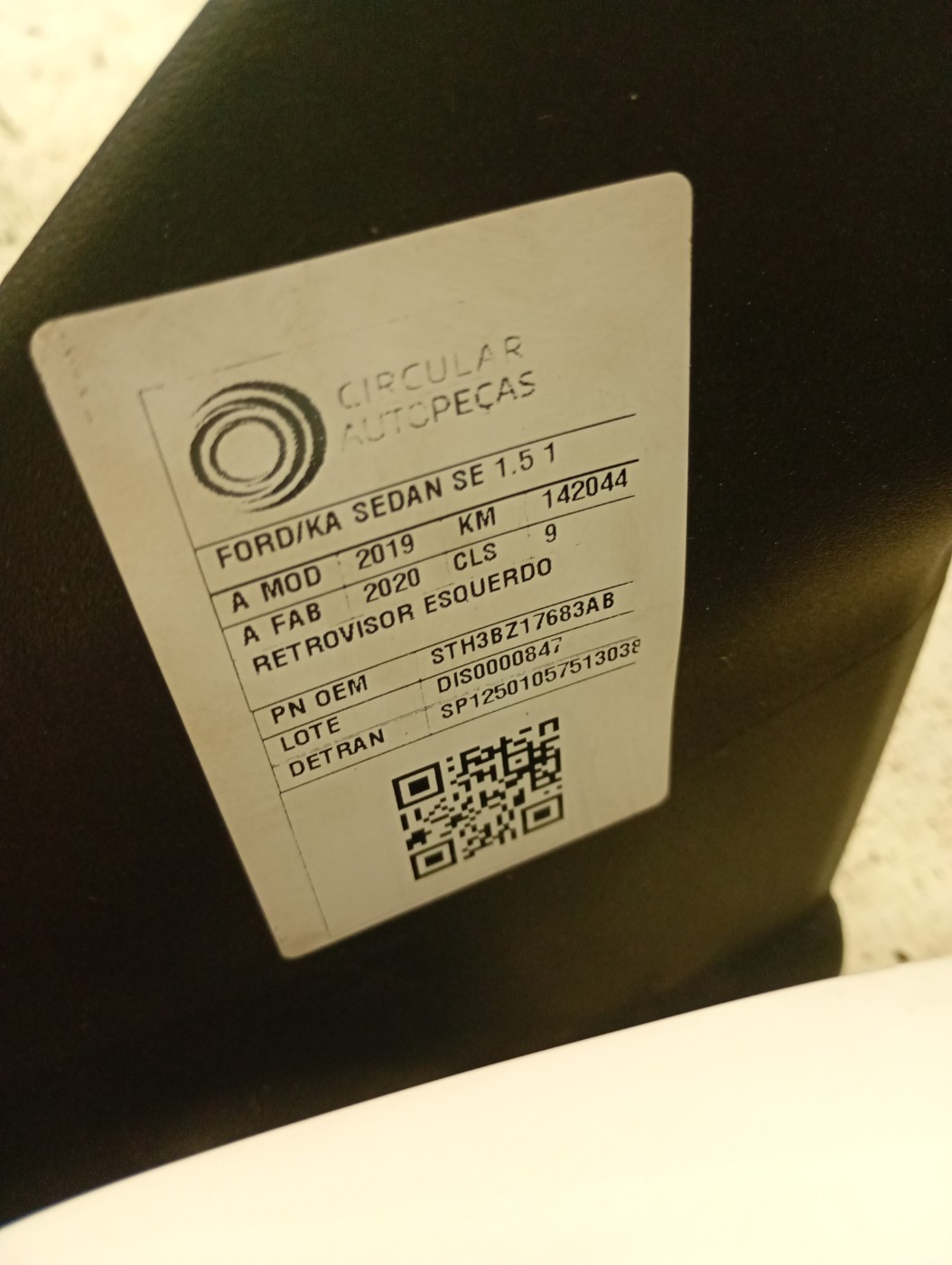 Retrovisor Esquerdo Ka 2015 a 2021 Manual S/ Pisca - STH3BZ17683AB - 