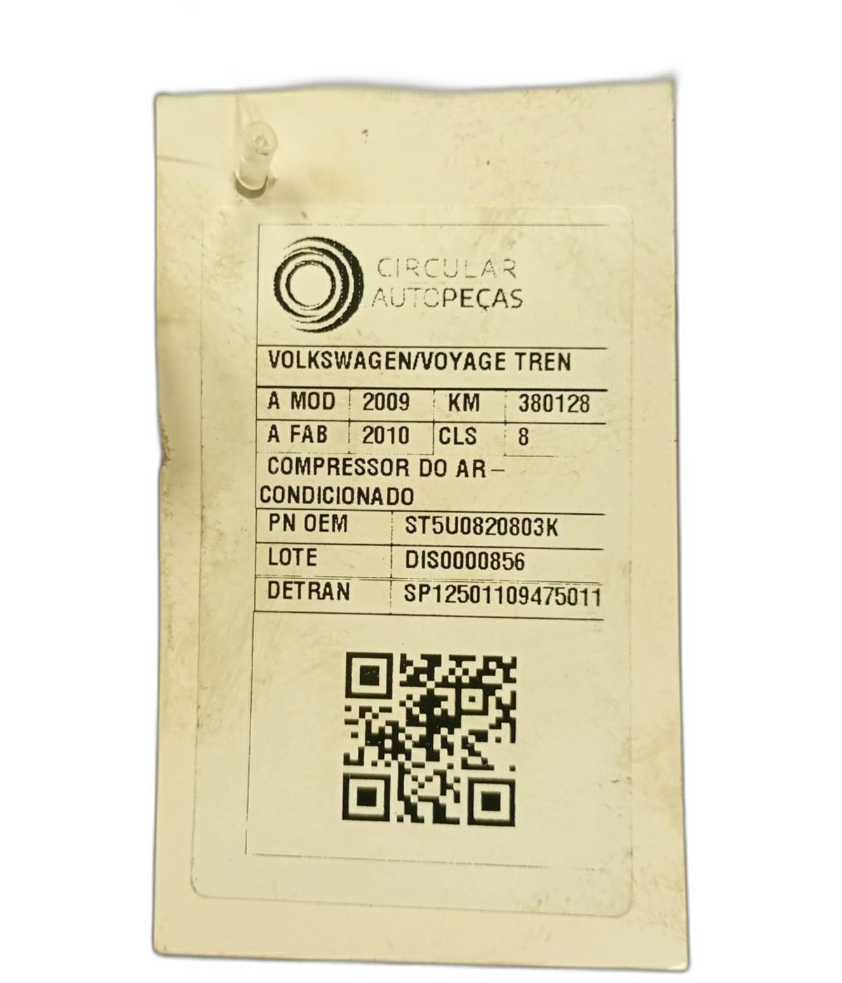 COMPRESSOR AR-CONDICIONADO VOLKSWAGEN GOL 1.0 12V 2022/2023 - ST5U0820803K - 