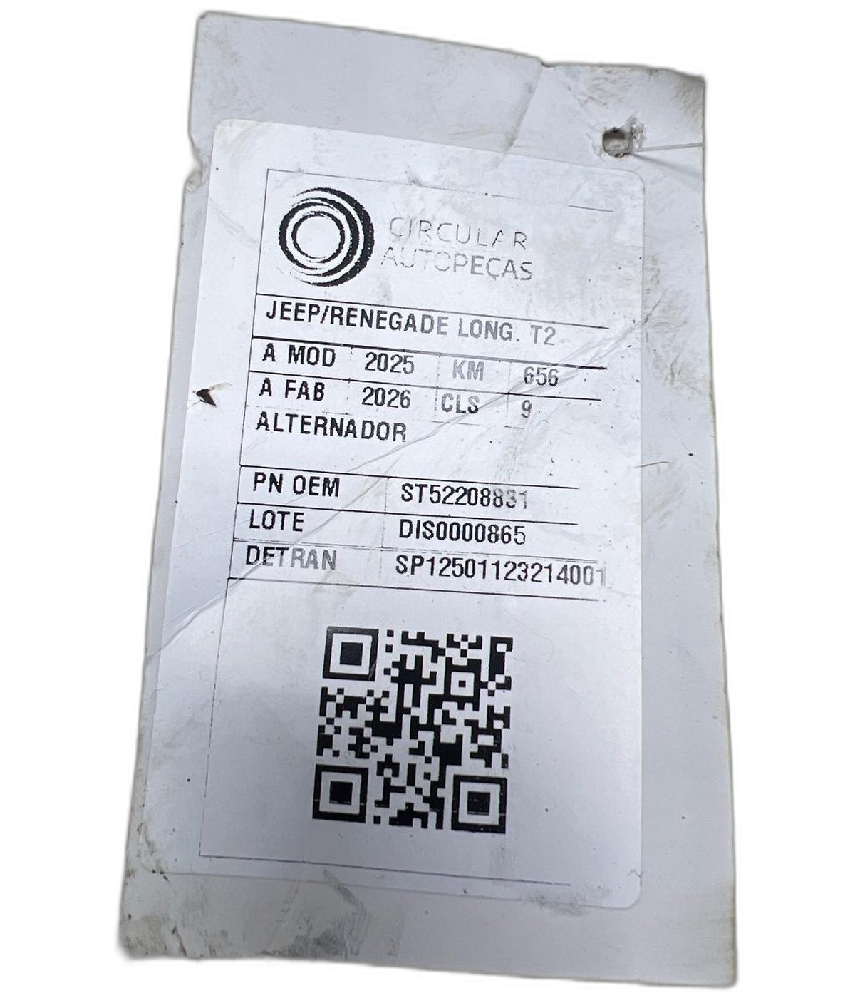 ALTERNADOR JEEP RENEGADE LONG. T270 1.3 AUT. 2025/2026 - ST52208831 - 