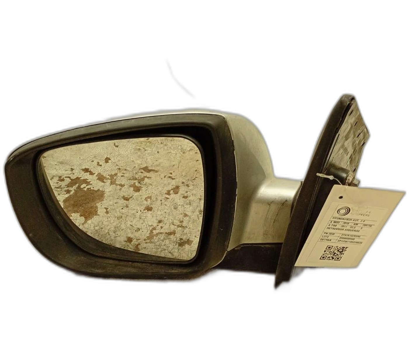 RETROVISOR ESQUERDO PRATA HYUNDAI IX35 2.0 2010/2011 - ST876102S390 - 