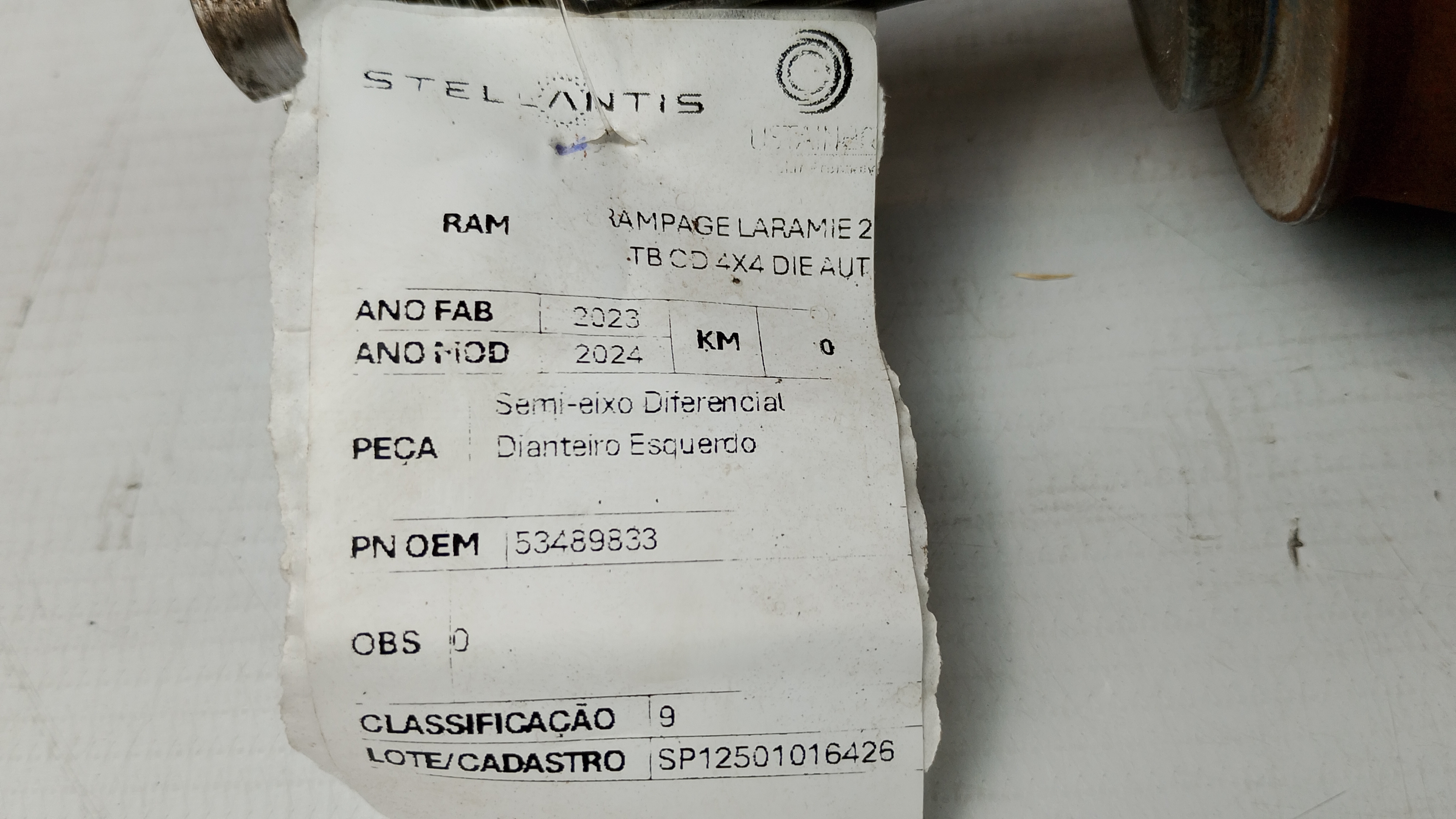 SEMI-EIXO DIFERENCIA DIANT ESQUER RAM RAMPAGE LARAMIE 23/24 - 53489833 - 