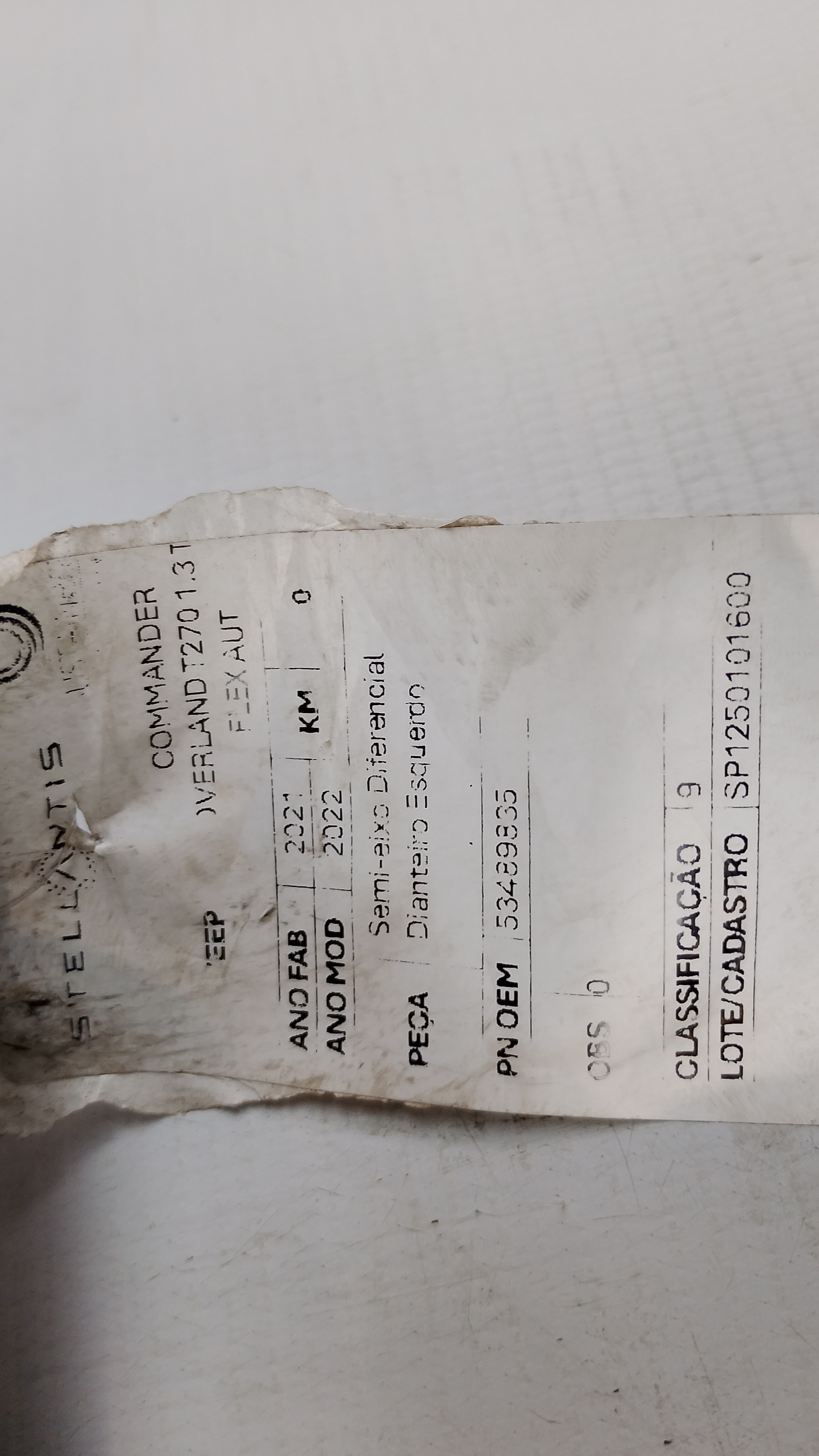 SEMI-EIXO DIFERENCIAL DIANT ESQ JEEP COMMANDER OVER 1.3 21/2... - 53489835 - 