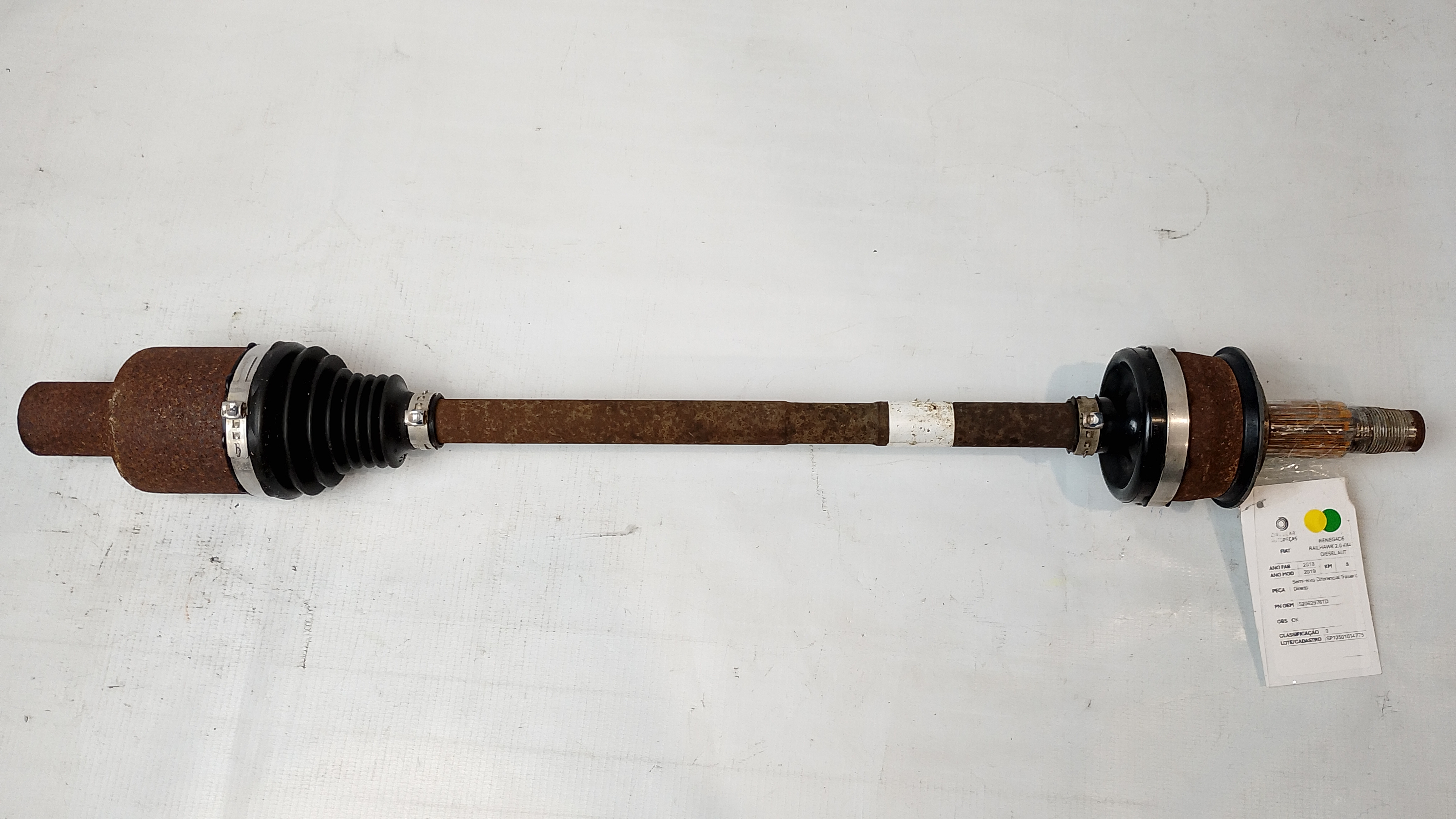 SEMI-EIXO DIFERENCIAL TRAS DIR JEEP RENEGADE TH 2.0 2018/19 - 52062976TD - 