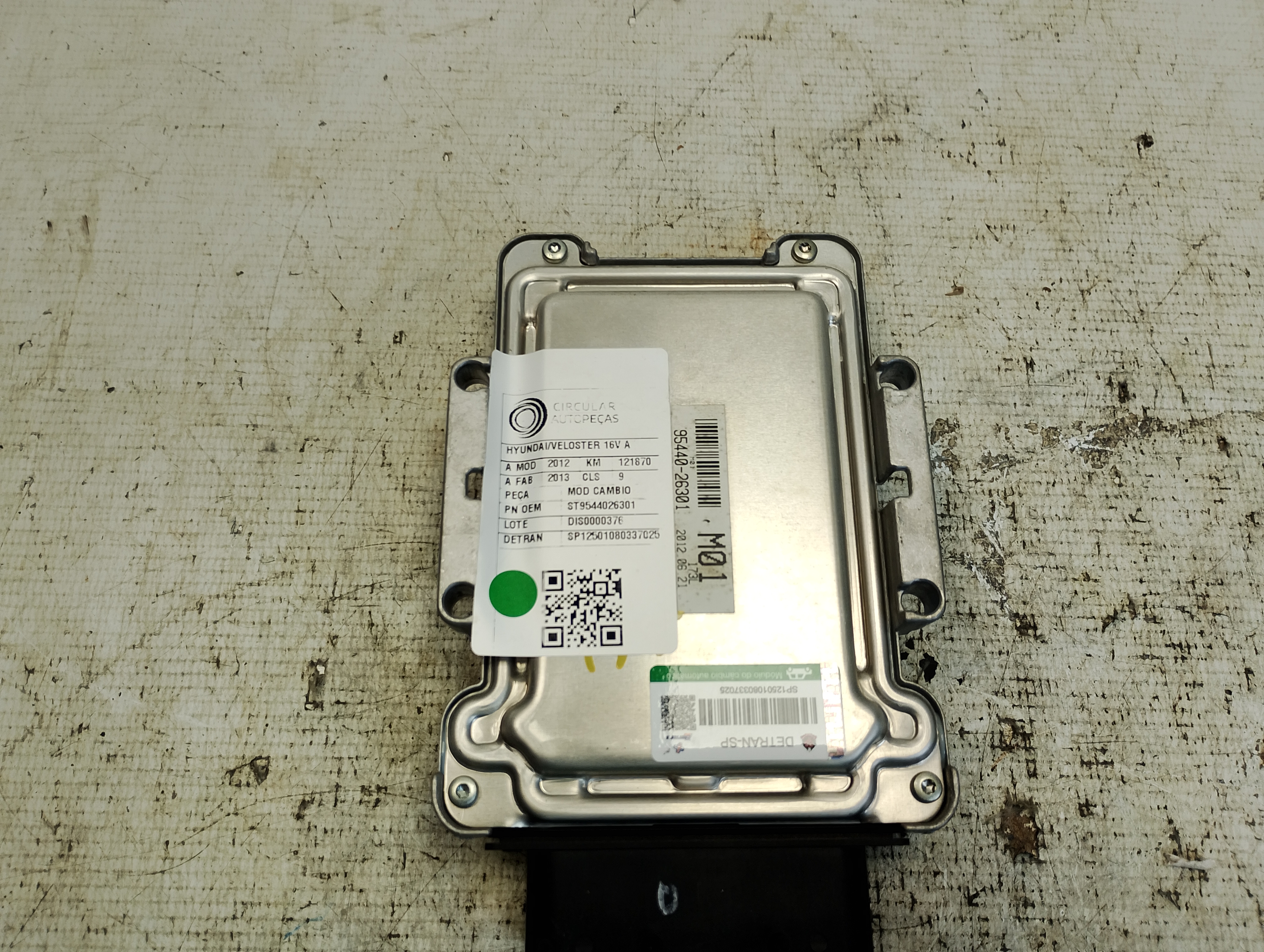 MÓDULO CÂMBIO HYUNDAI VELOSTER 1.6 16V 140CV 2012/2013 - 9544026301 - 