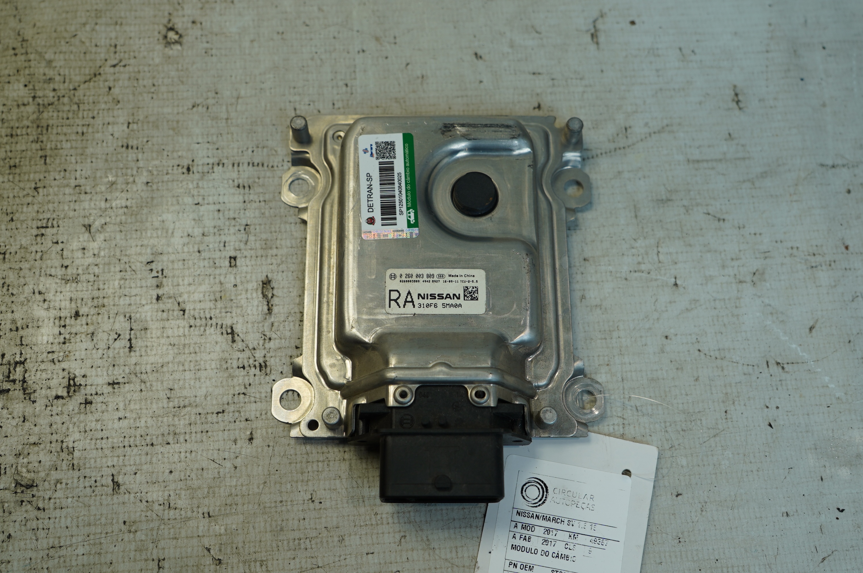 MÓDULO CÂMBIO NISSAN MARCH SV 1.6 16V FLEX 2017 - 310369LM2A - 