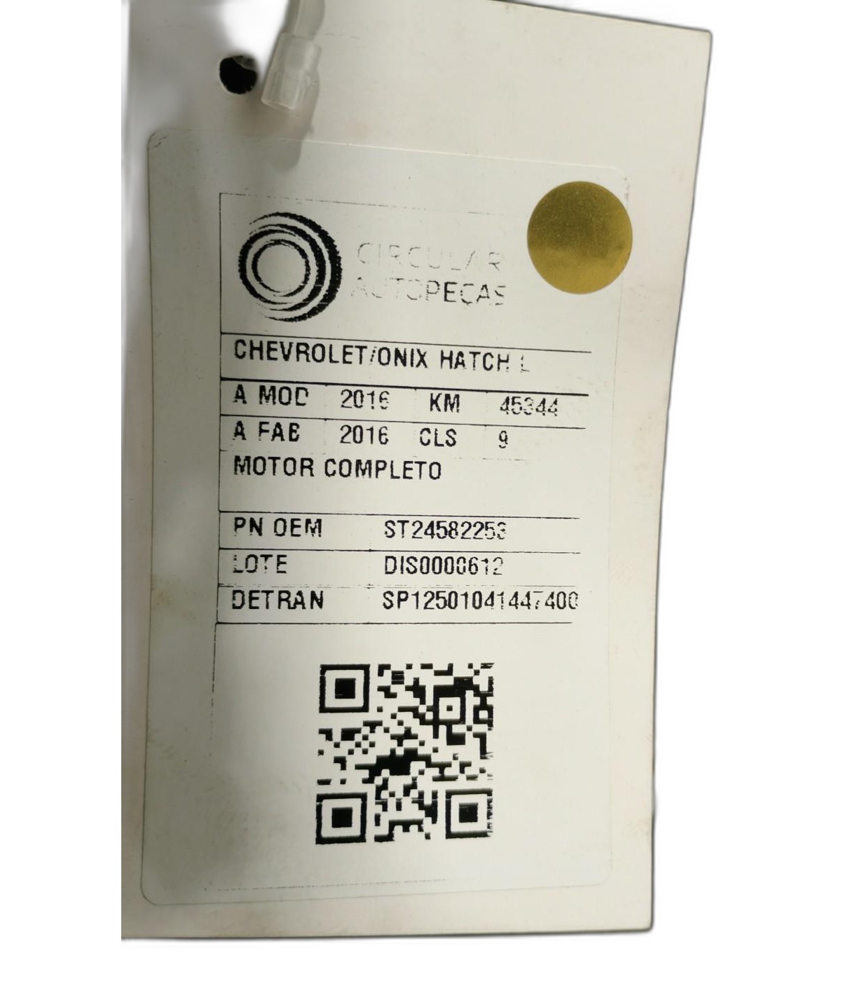 MOTOR COMPLETO CHEVROLET ONIX HATCH LTZ 1.4 2016/2016 - 24582253 - 