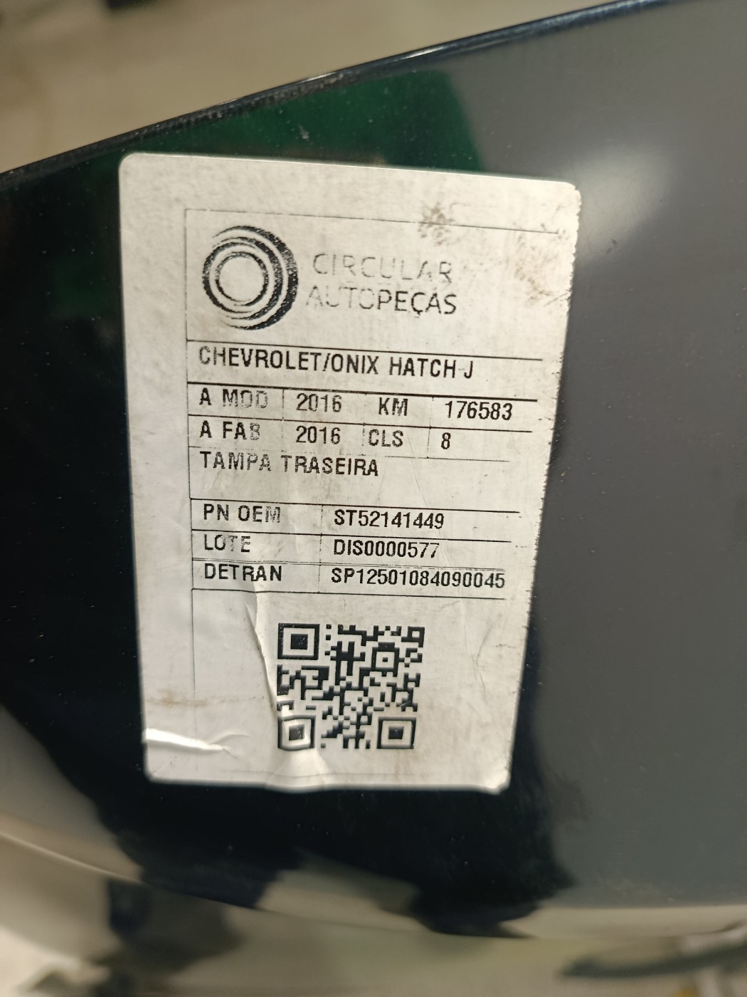 Tampa traseira - 52141449 - Onix/Joy Ger.1, Onix A Hatch