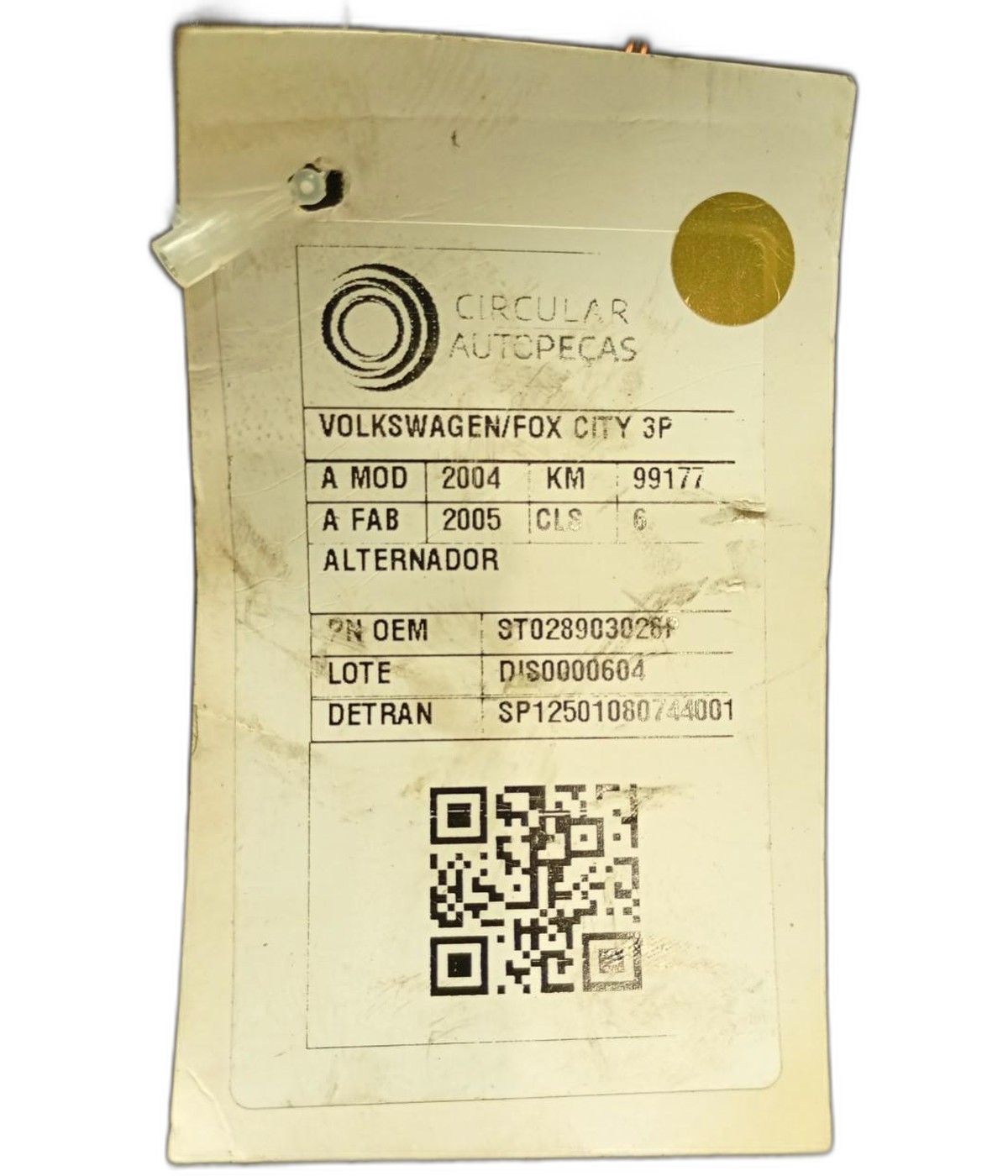 ALTERNADOR VOLKSWAGEN GOL 1.0 MI TOTAL FLEX 8V 2008/09 - 028903026P - 