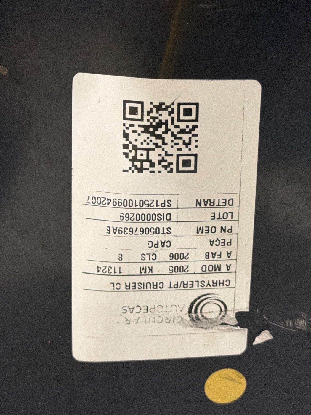 CAPÔ CHRYSLER PT CRUISER CLASSIC 2.4 16V 2005/2006 - 05067639AB - 