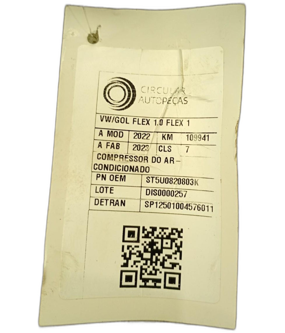 Compressor Ar Condicionado - 5U0820803K - Gol, SpaceFox, Polo