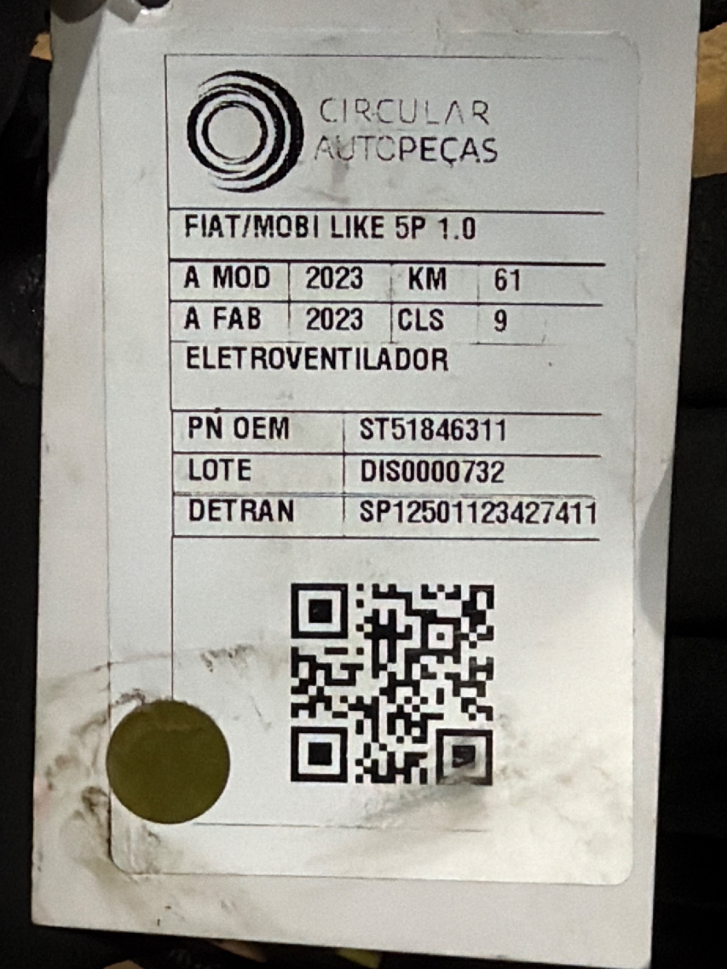 ELETROVENTILADOR FIAT MOBI LIKE 1.0 FIRE FLEX 2023/2023 - ST51846311 - 