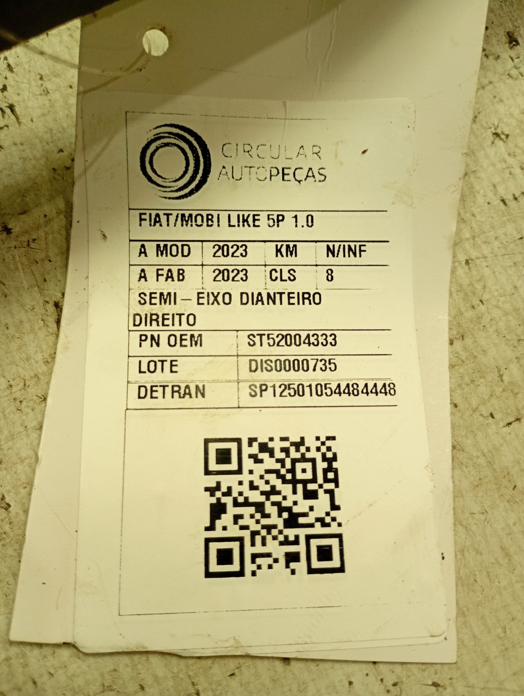 SEMIEIXO HOMOCINÉTICA LADO DIREITO - 52004333 - 