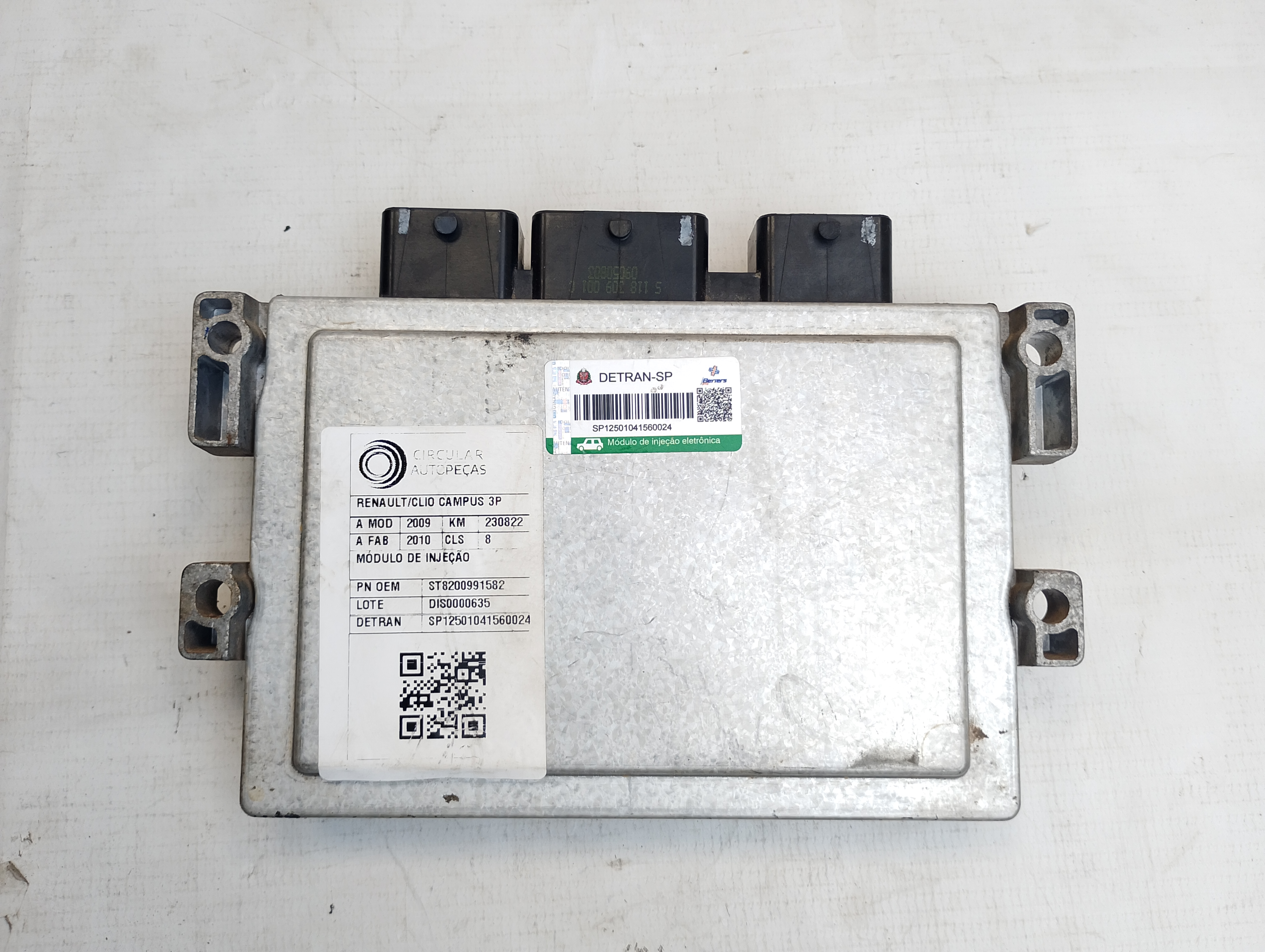 MÓDULO INJEÇÃO RENAULT CLIO CAMPUS HI-FLEX 1.0 2009 - 8200991582 - 
