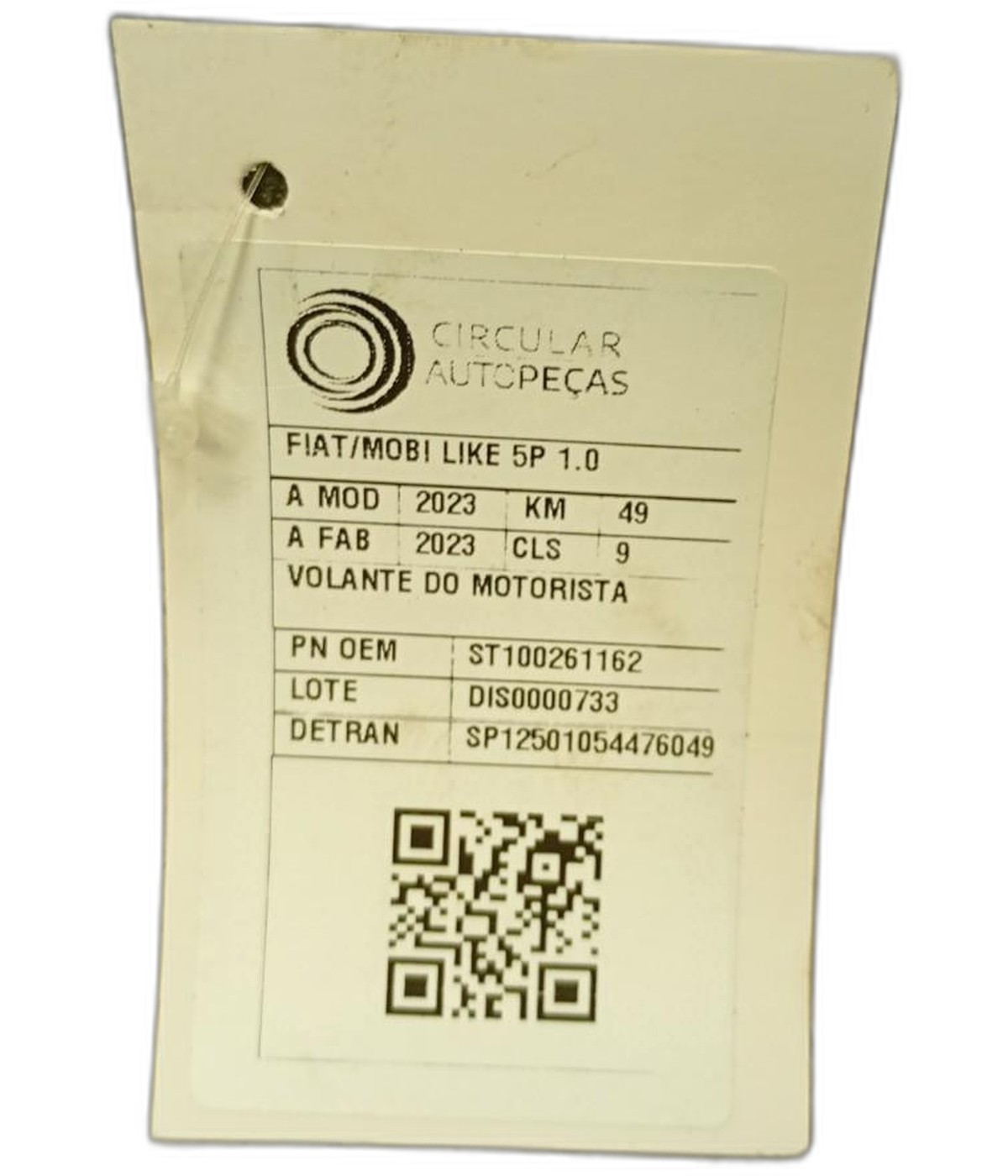 VOLANTE MOTORISTA FIAT MOBI LIKE 1.0 FIRE FLEX 2023/23 - ST100261162 - 