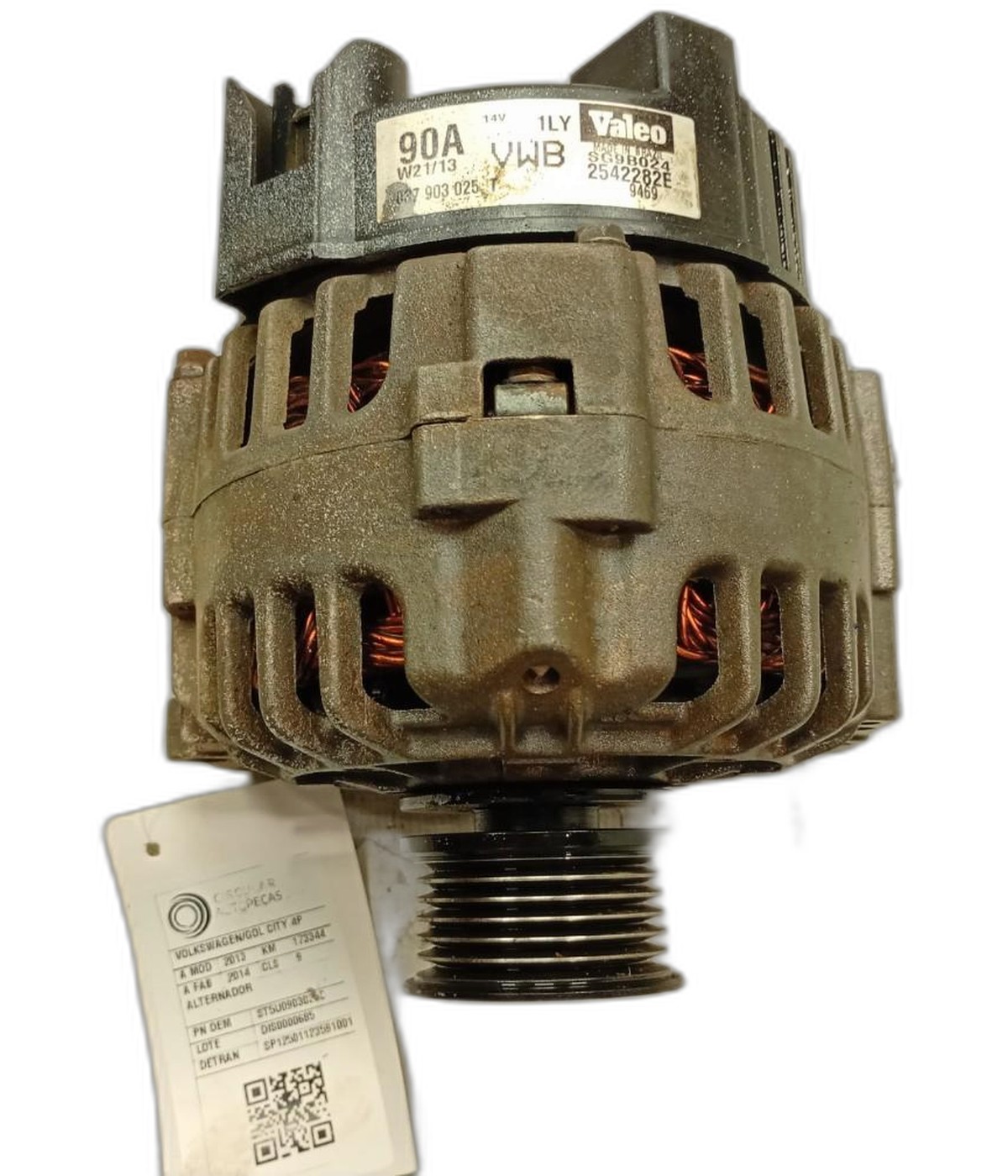 ALTERNADOR VOLKSWAGEN GOL TRENDLINE 1.0 T.FLEX 2015 - 5U0903025D - 