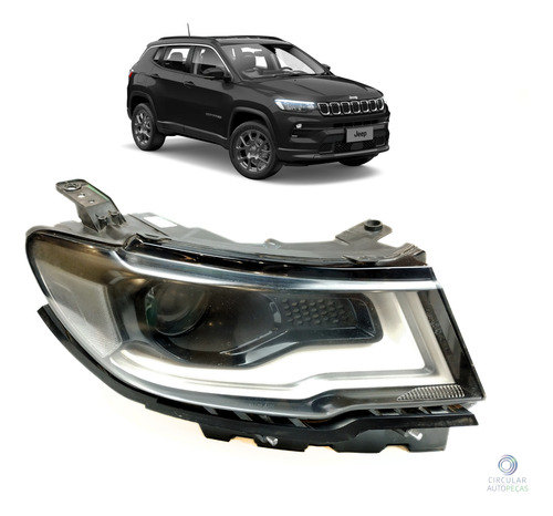 Farol Direito Jeep Compass Longitude 2.0 4x4 2016 Original - 53488816 - 